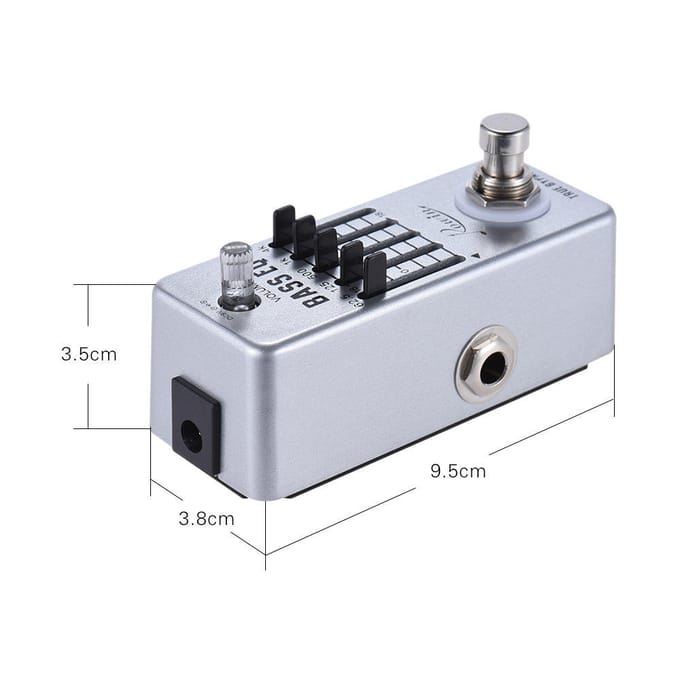 Rowin guitare basse égaliseur effet pédale 5 bandes EQ corps en alliage d'aluminium True Bypass white