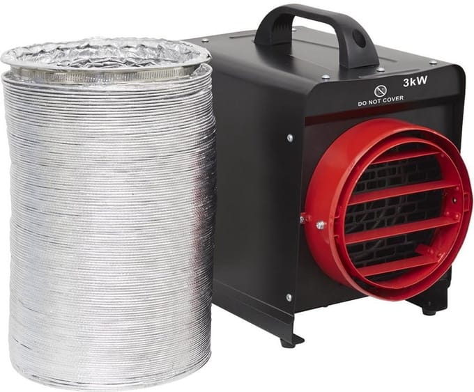 Krachtige 3000W Bouwplaats Heteluchtkanon - Industrieel Ventilatieverwarming