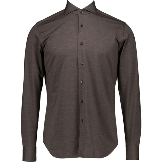 Xacus Active Shirt Lange Mouw Overhemden Donkerbruin Act520ml/91617