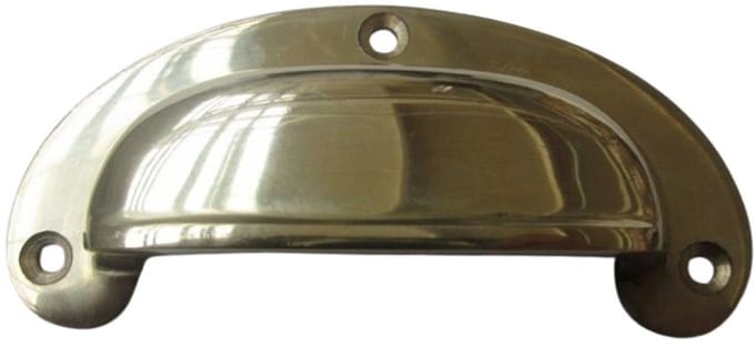Round Lipped Cabinet Cup Pull Handle Polished Brass
