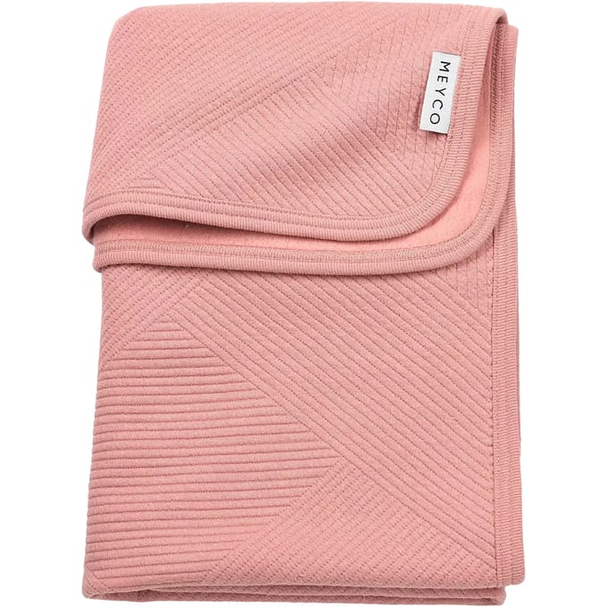 Meyco Baby Jacquard Wiegdeken - Flannel - Rose - 75x100cm - 1.0 TOG