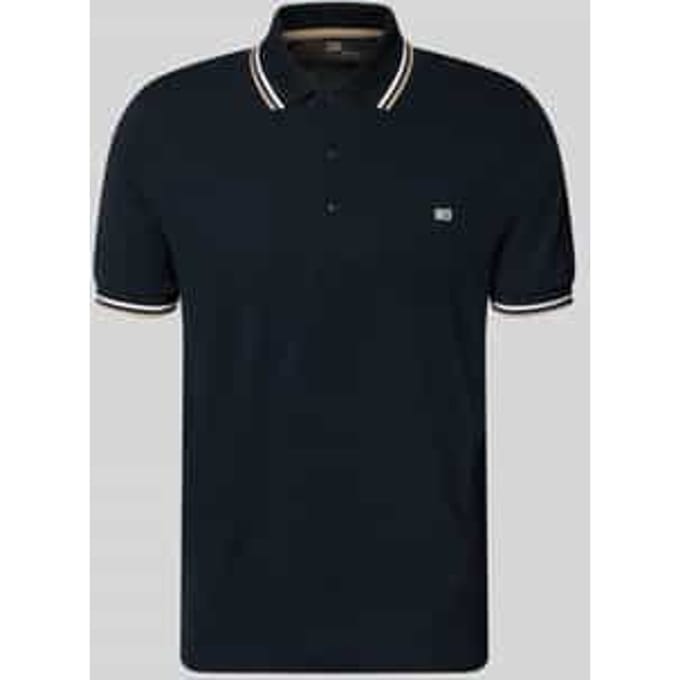 regular fit poloshirt met contrasterende strepen