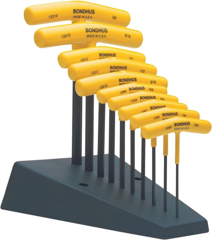 Set van 10 Hex T-handgrepen 3/32-3/8