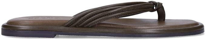 Sacha - Dames - Groene leren slippers - Maat 36
