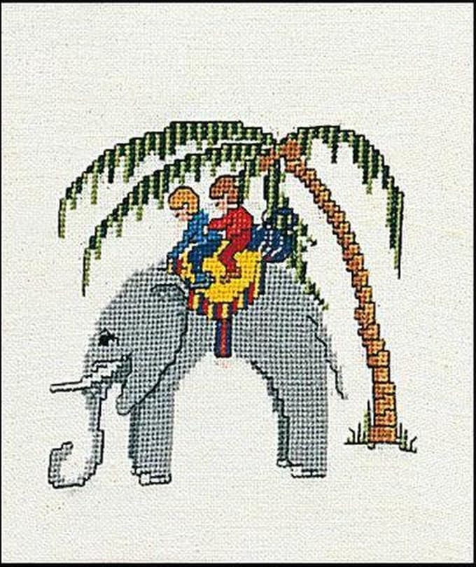 1041 Olifant Borduurpakket  - Linnen stof