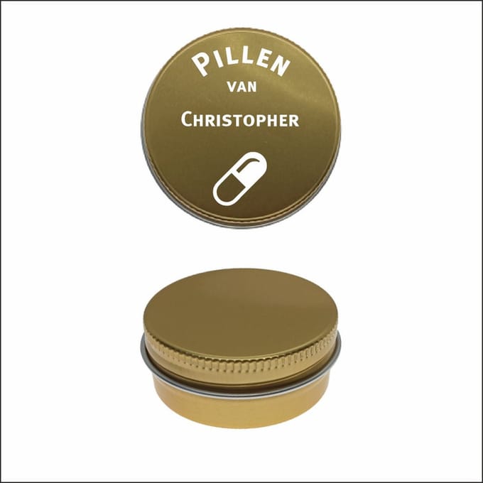 Pillen Blikje Met Naam Gravering - Christopher