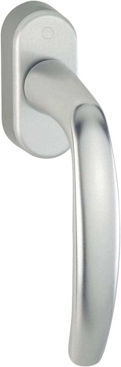 Venstergreep Secustik 90° met Beveiliging - Aluminium Zilver