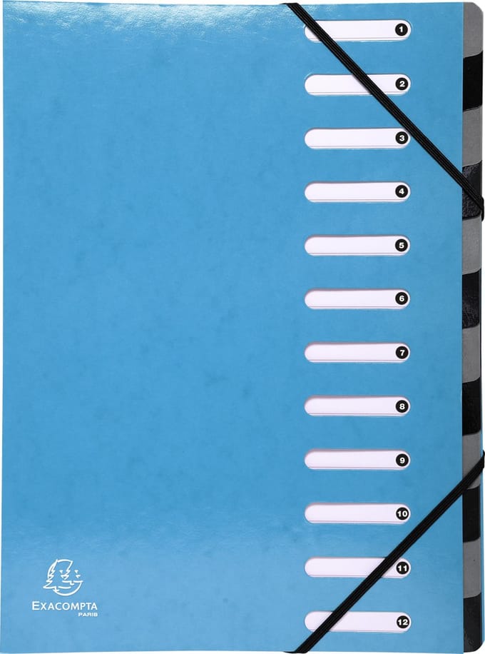 Exacompta 6x IDERAMA® Harmonika Sorteermap - 12 indelingen - Lichtblauw - 53927E