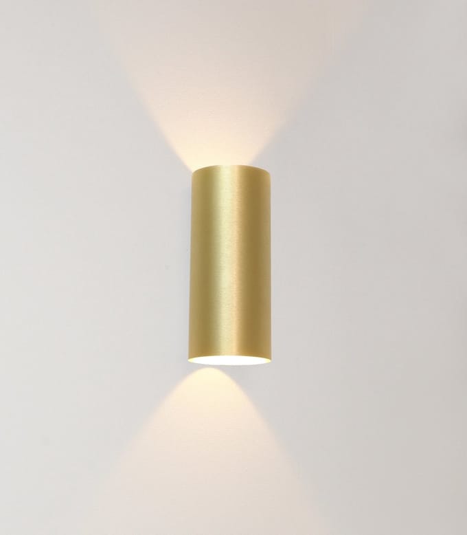 Artdelight - Wandlamp Brody 2 lichts H 18 cm mat goud