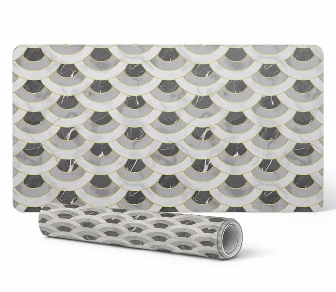 Beschermende vinyl werkmat met marmerpatroon 120x60 cm