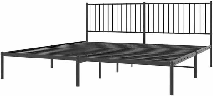 Robuust Bedframe - Ledikant Metaal - Slaapkamer Meubel - Stabiele Constructie - 193x203 cm - Zwart