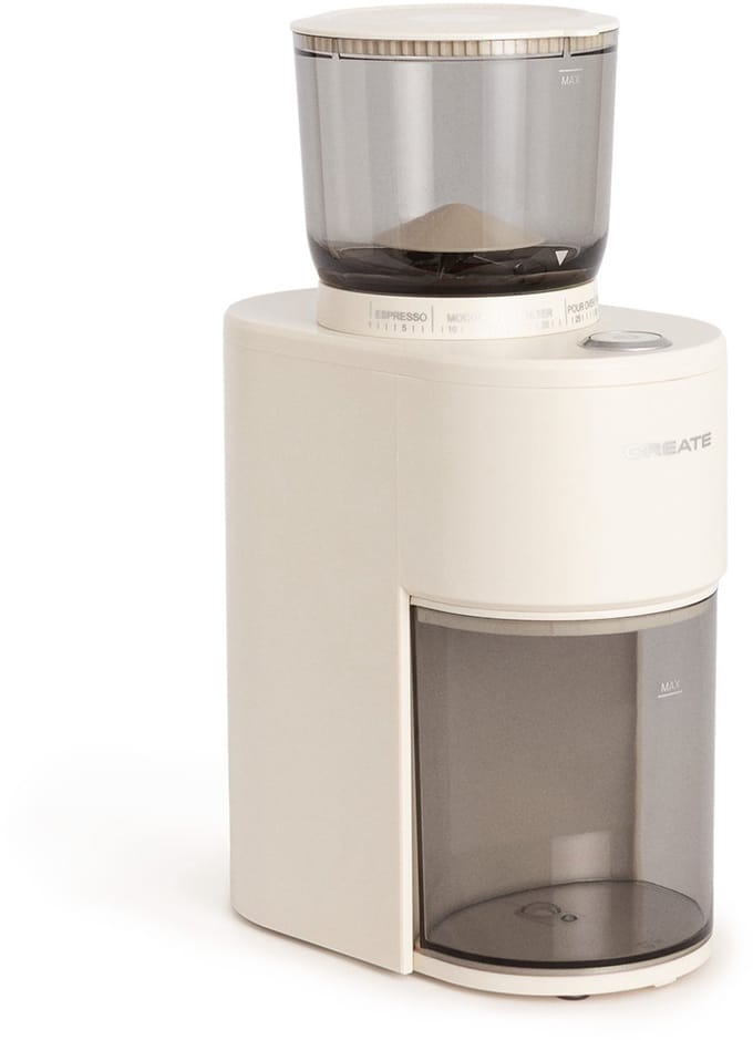 CREATE - Koffiemolen met reservoir en 38 maalstanden - Gebroken wit - COFFEE GRINDER STUDIO PRO