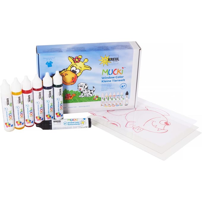 MUCKI Window Color Set Kleine dierenwereld, set van 7