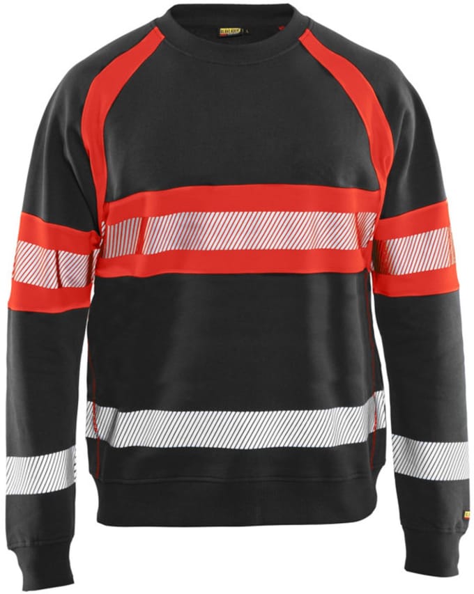 Blaklader Sweater High Vis 3359-1158 - Zwart/High Vis Rood - M