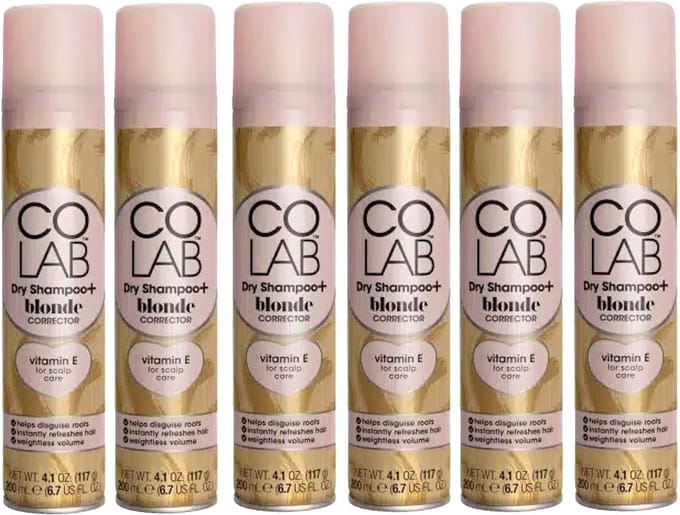 COLAB - Dry Shampoo+ Blonde Corrector - 6 Pak - Voordeelverpakking - Haar uitgroei spray