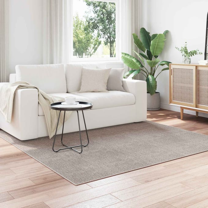 vidaXL - Binnen - kleed - LUGO - Taupe - 200 - x - 200 - cm - Polyester