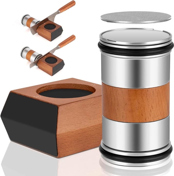 RUX® Rollende Messenslijper - Rollende Messenslijper Horl - Rollende Messenslijper Premium - Zilver - ‎8cm x 7cm x 5cm