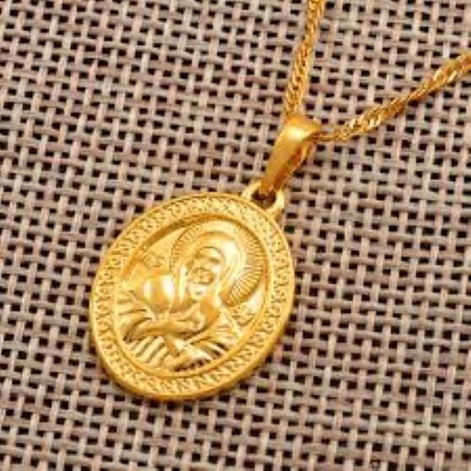 Ketting met hanger Maria goudkleur.