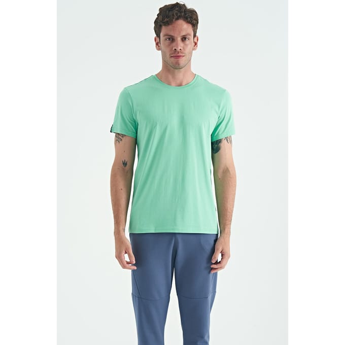 Heren Katoenen Elastaan Crew Neck T-Shirt