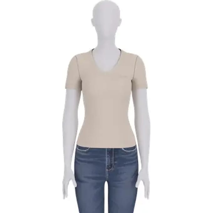 Dames-T-shirt met V-hals Guess Light Basic