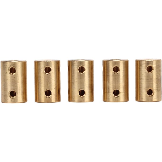 5 Stuks Askoppeling 22mm Lengte 14mm Buitendiameter 5 tot 8mm ID Boring Starre Koppeling Messing Motoras Connector beige