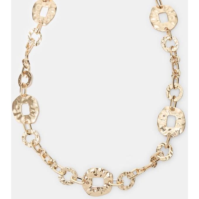 Stradivarius Riem met studs en gehamerde ringen  Goud M