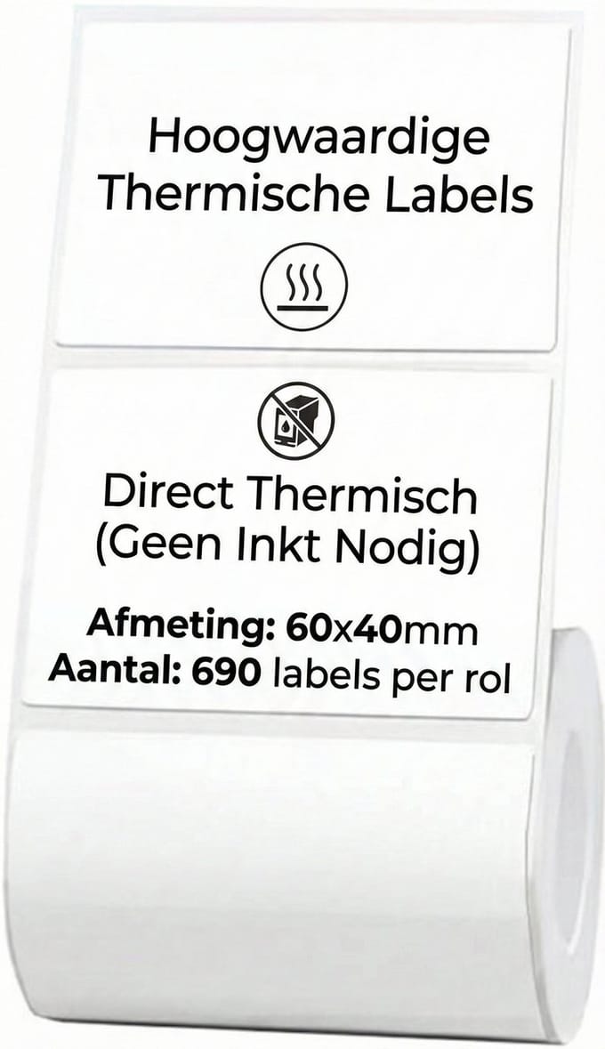 Niimbot - Labels/Etiketten K3/K2 - 60x40mm - 690 vellen - Wit