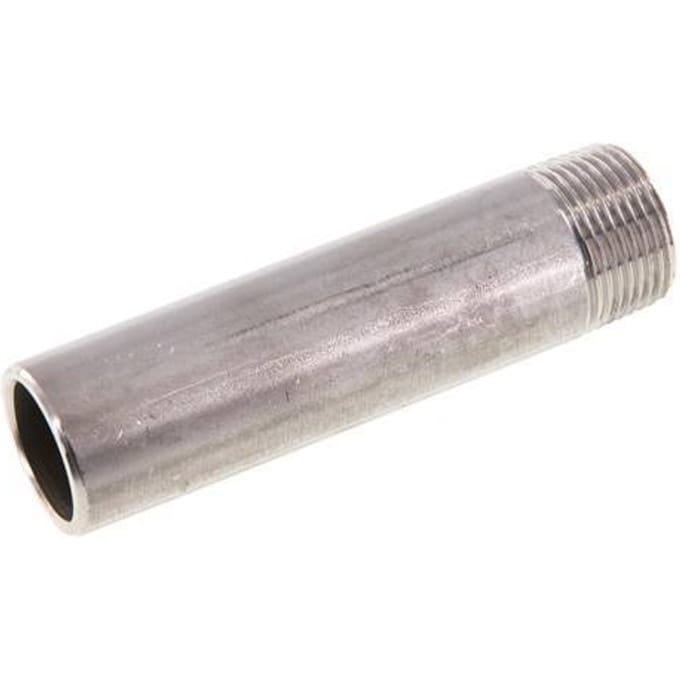 R 3/4'' Buitendraad x 26.9mm RVS Pijpnippel met Las uiteinde 20 Bar DIN 2982 - 100mm