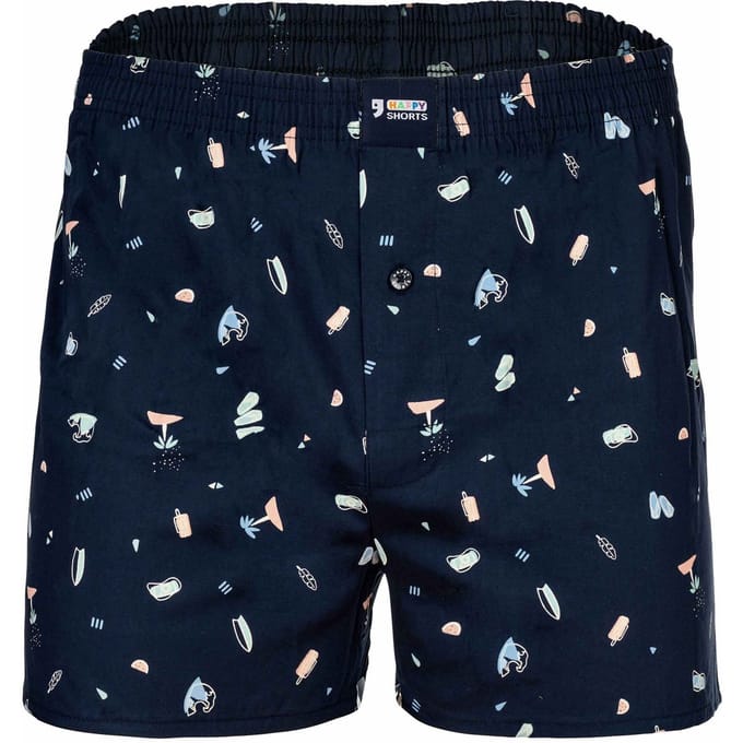 Happy Shorts Wijde Boxershort Heren Beach Print - Maat L