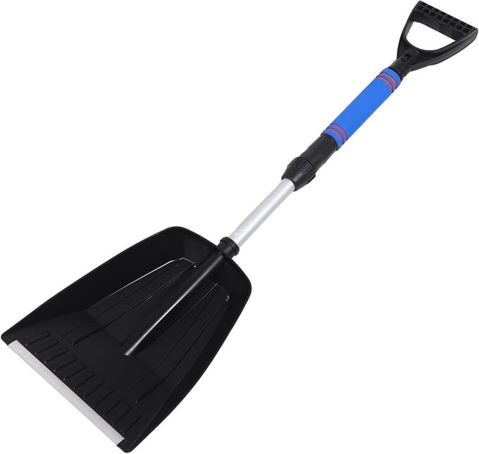 Inklapbare Sneeuwschep - Sneeuwruimer Telescopisch - Auto Sneeuwvrij Maken - Ergonomische Grip - 86 cm - Blauw
