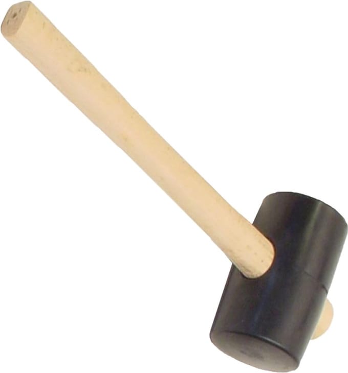 Talen Tools - Rubberen hamer - Bestratingshamer - Hard - Rond - Essenhout
