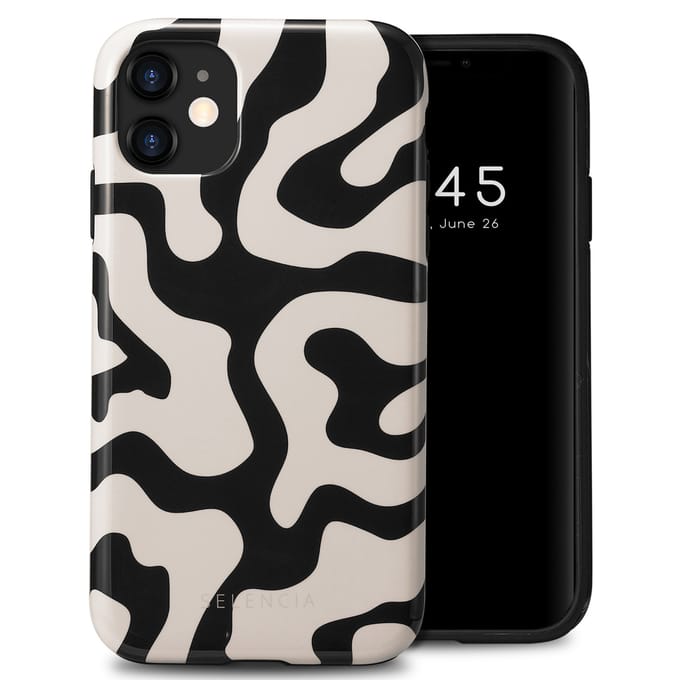 Selencia Hoesje - Geschikt voor Apple iPhone 11 - Backcover - Art Wave Black