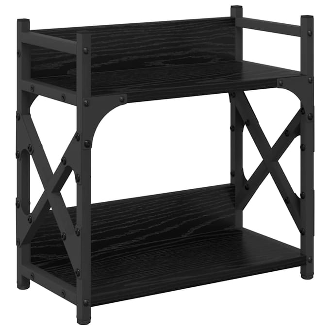 vidaXL Printerstand Zwart Eiken 40 x 20 x 40 cm Bewerkt hout