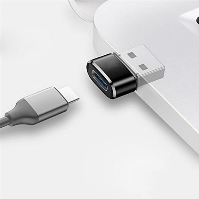 Type C Vrouwelijk naar USB Mannelijk Connector Type C naar USB Adapter zwart
