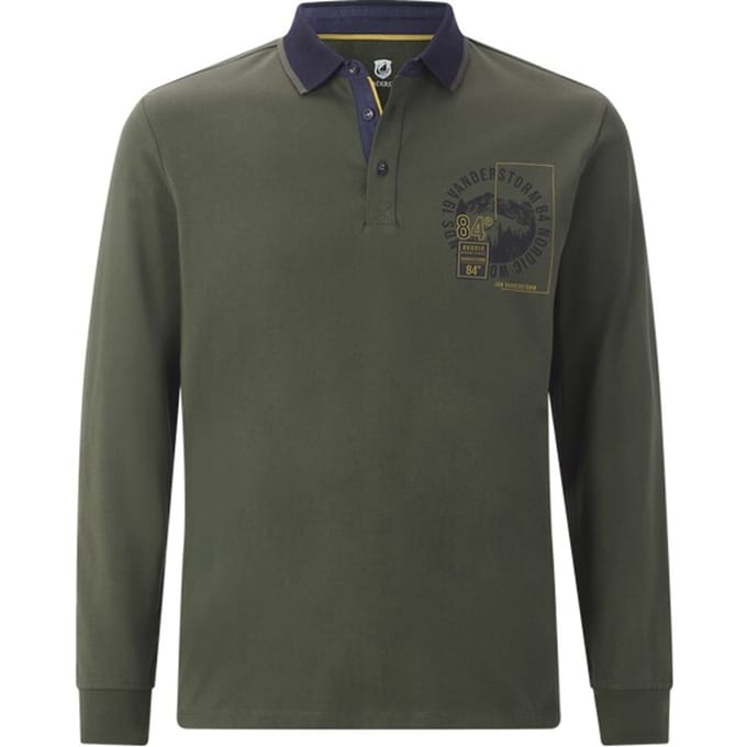 Poloshirt met lange mouwen OLSLAND olijf