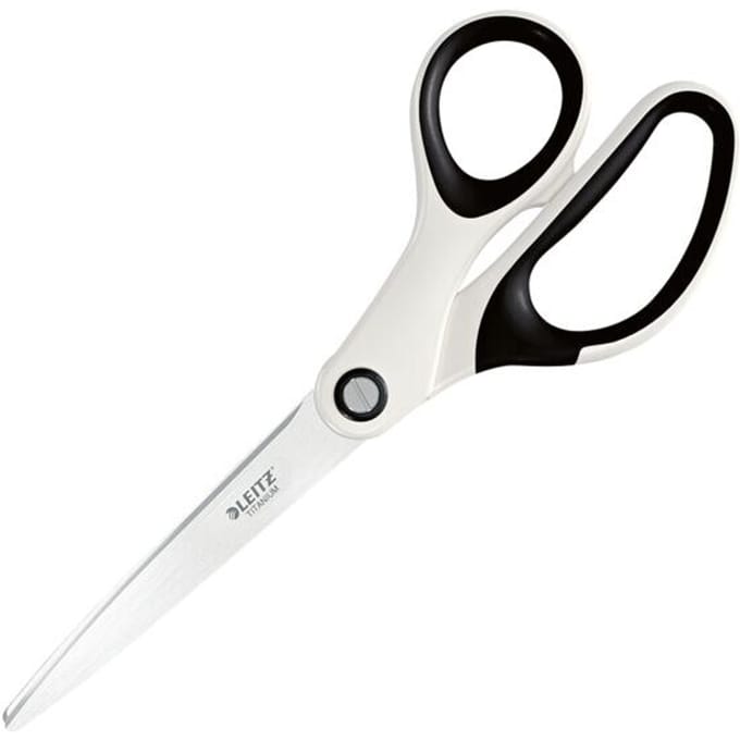 Leitz WOW Titanium Schaar - 205 mm - Voor Kantoor En Thuiswerken - Ideaal Voor Thuiskantoor - Wit