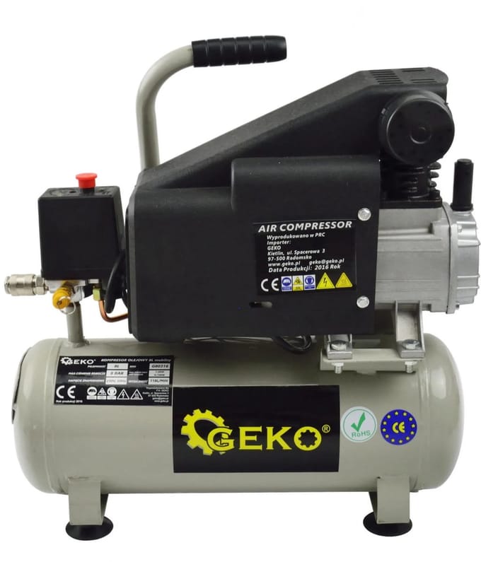 GEKO 8L luchtcompressor - oliegesmeerd - 8 bar - 118 L/min - draagbaar