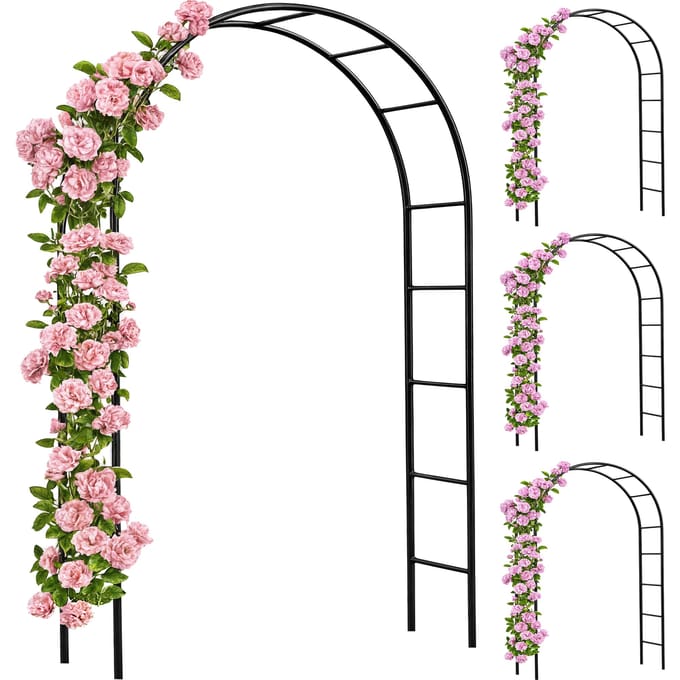 Gardebruk Rozenboog – 4 Stuks Metaal 240x140x37cm – Zwart