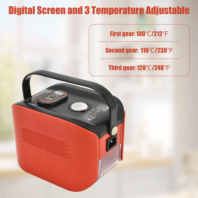 Draagbare stoomreiniger 3 temperatuur instelbaar diepreinigingsmachine met 1200 ml watertank 3 EU plug rood/zwart