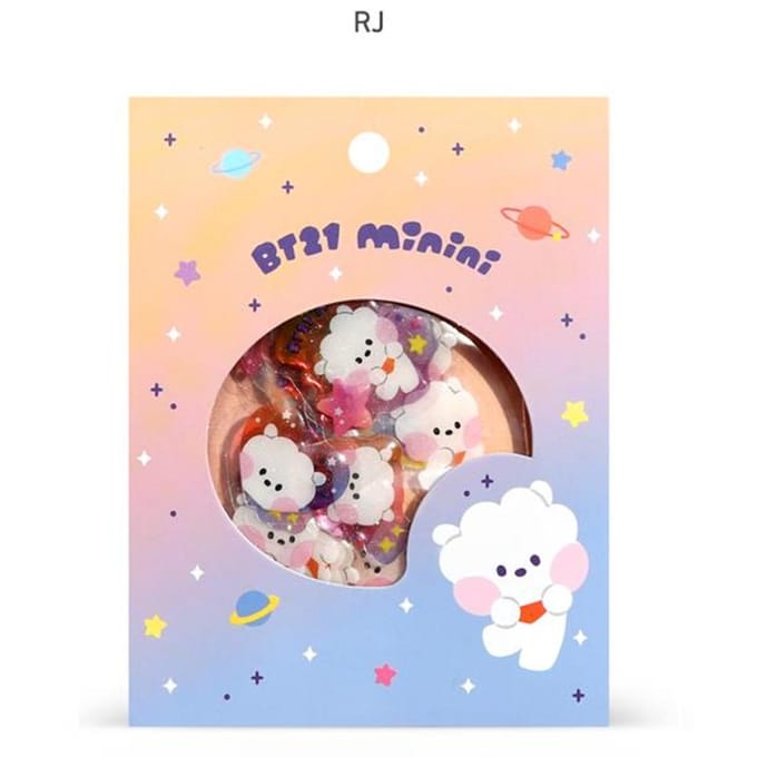 Line Friends BT21 Minini Flake-sticker (7 Opties) #RJ 1PACK beige