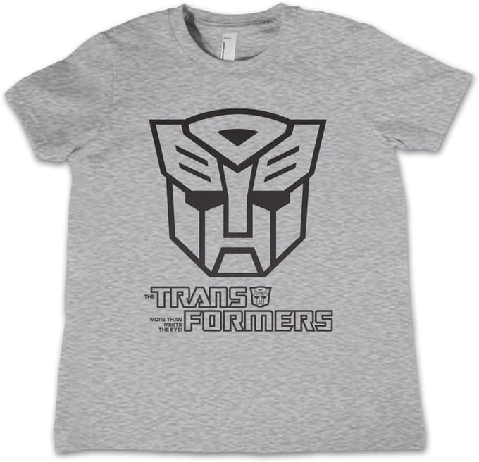 Transformers Decepticon Monotone Kids T-shirt Heathergrey