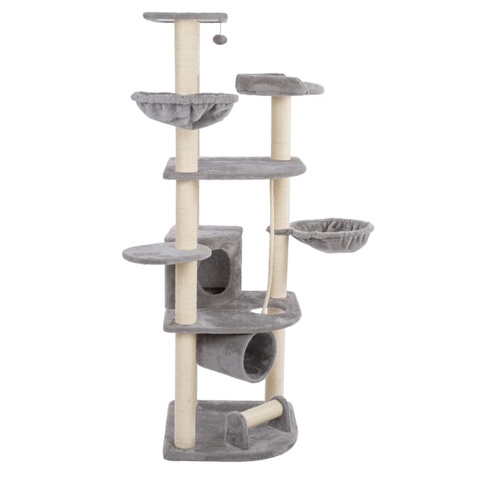 zooplus Basics krabpaal XL 55x55x171cm, grijs kat