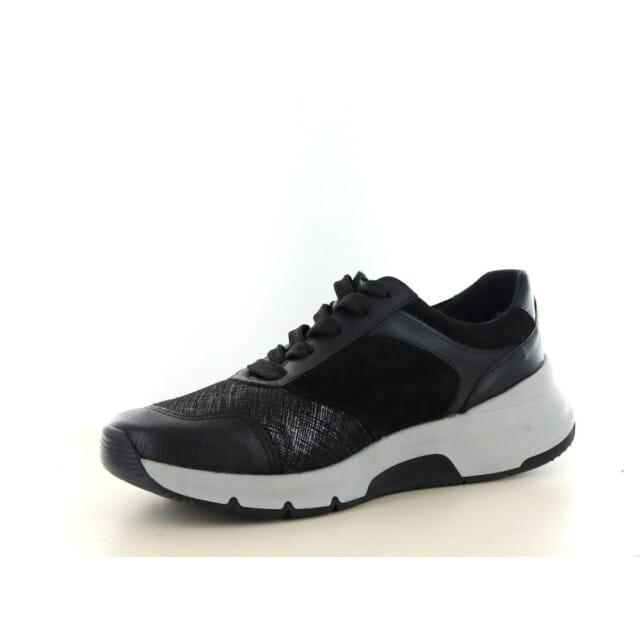 Longo Zwarte Leren Dames Sneakers - Zwart - 40