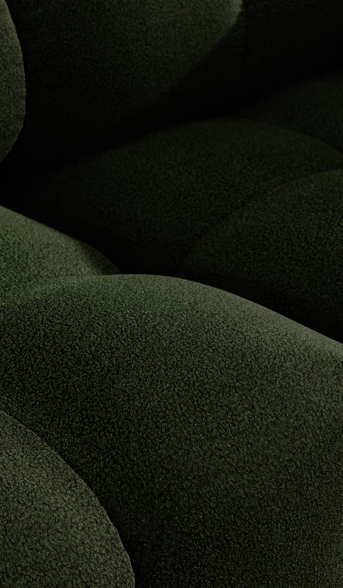 Objekte unserer Tage zander Sofa Design 10 (4 -zit) - Hug Me 032 Moosgrün