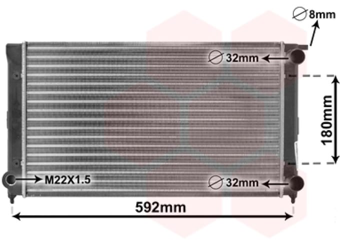 Van Wezel - RADIATOR VOOR SEAT TOLEDO I 1991-1999 1L0121253B