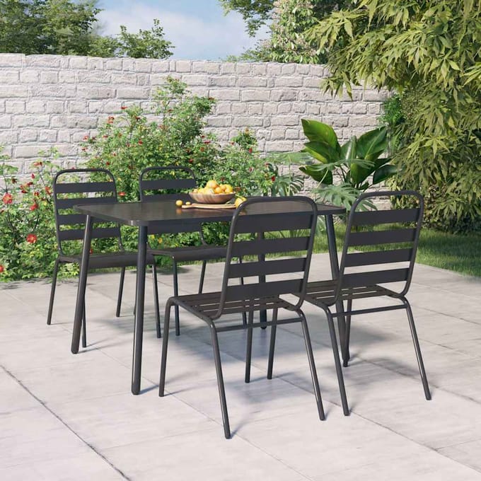 vidaXL - 5-delige - Tuinset - staal - antracietkleurig