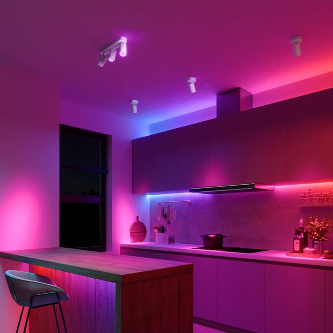 Calex Smart Plafondlamp - 3-Lichts - Slimme Opbouwspot - Ovaal - Wit