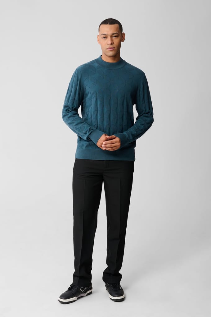 Shoeby Ma-sbsparkle Knit Blue Größe: M | Pullover Outlet | Herren | Blau