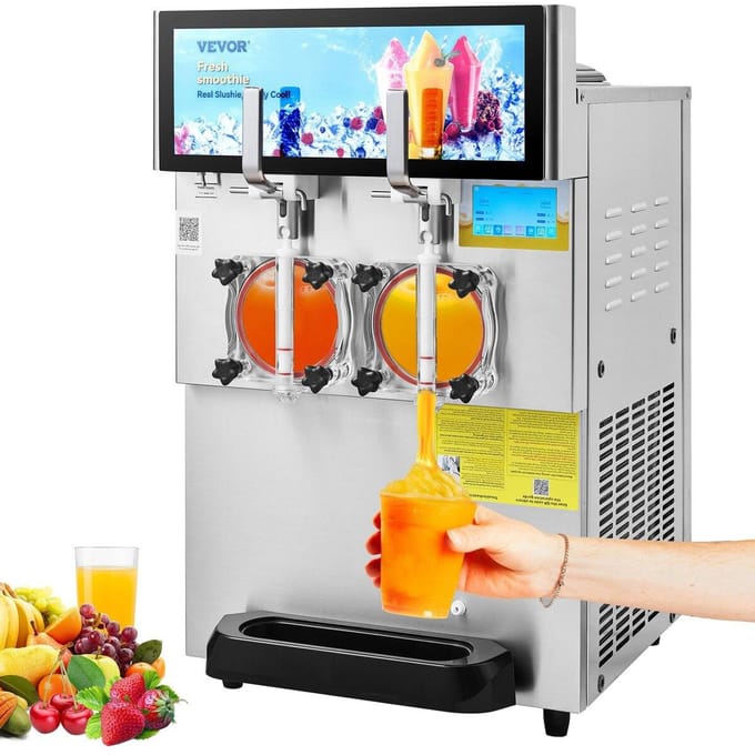 8L / 2,1 Gal Dubbele Kom Commerciële Slushy Machine Margarita Smoothie Bevroren Drank