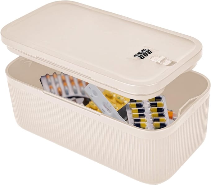 RWB® Telefoonkluis - Focus Box - Elektrosnische Telefoonkluis - Beige - ‎25 x 14 x 10 cm